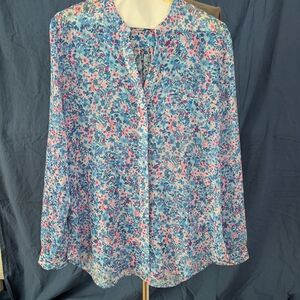 Kut from the Kloth Floral Button-Up Blouse